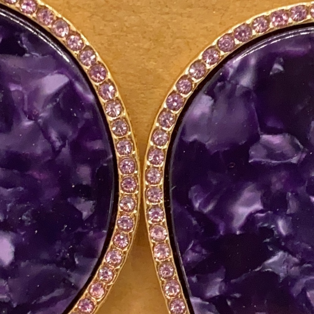 Statement Purple Dangle Earrings - image 2